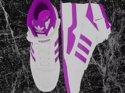 ADIDAS FORUM MID - PURPLE 3D SHOES Low-poly 3D model
