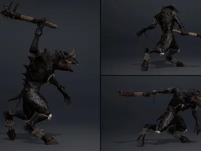 Mist Barbarian Arm2 Low-poly 3D model