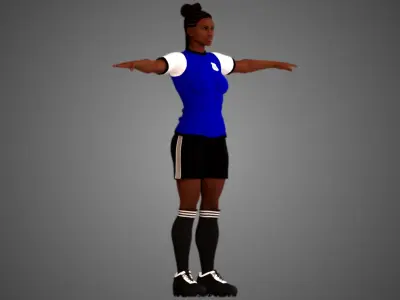 African Football Soccer Player Female 3D model