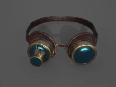 Steampunk Goggles Low-poly 3D model