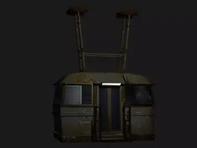 CABLE CAB DYSTOPIAN LOW POLY Low-poly 3D model