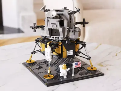 Brick lunar lander set 3D model