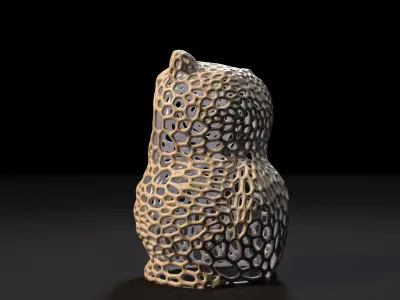 Owl Sculpture Voronoi 3D print model