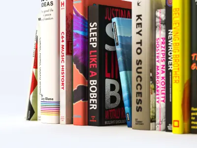 A group of fiction books 3D model