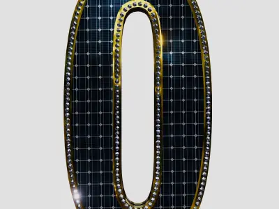 Solar Panel Number - 0 3D model