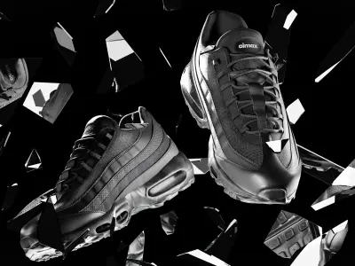Nike Air Max 95 Essential black Low-poly 3D model