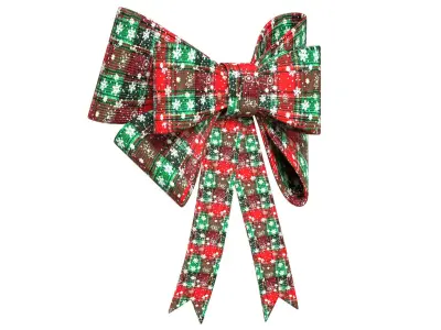 Christmas Bow Ribbon 06 Low-poly 3D model