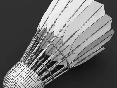 Shuttlecock Low-poly 3D model