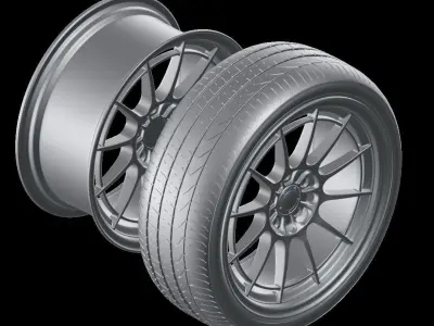 Enkei NT03-M with Pirelli P-Zero Wheels 3D print model