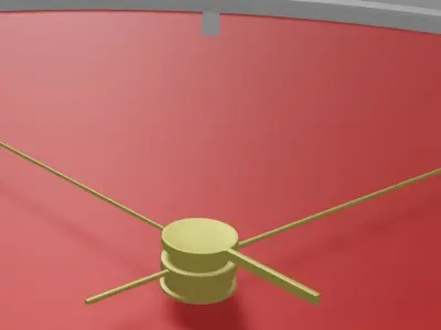 Wall Clock Red Free low-poly 3D model