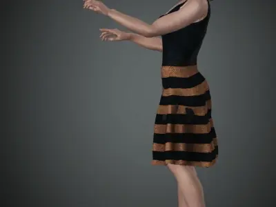 A Women Touching The Screen 3D model