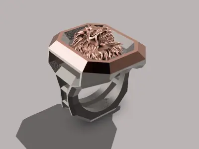 Men lion ring 3D model