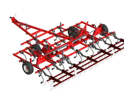 WG 0038 - Field cultivator 6m Low-poly 3D model