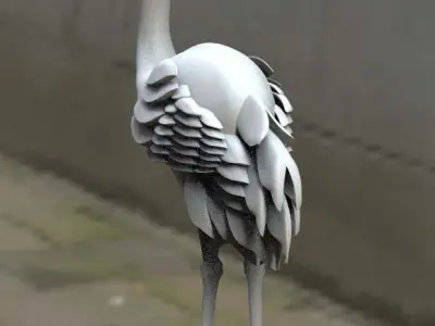 stork sculpture of bird 3D model