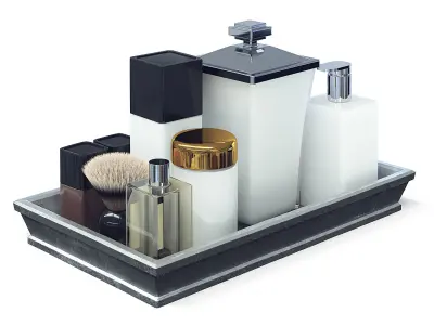 Cosmetics Set 3D Model bathroom vanity tray 3D model
