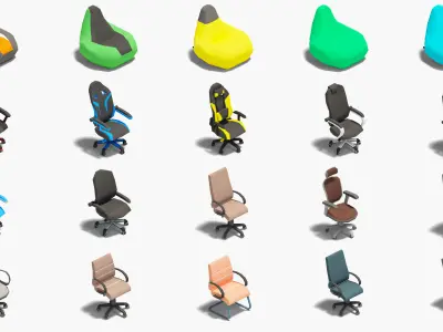 Furniture Casual Low-poly 3D model