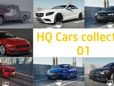 HQ Cars collection  7 cars 3D Model Pack