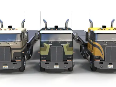 Peterbilt 362 dropdeck trailer Low-poly 3D model