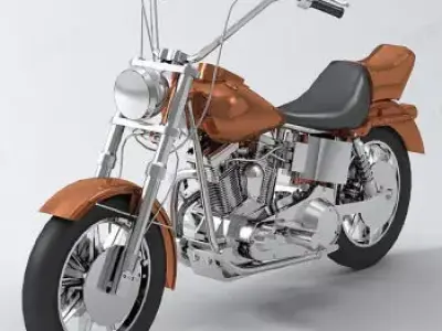 Chopper bike soft tail 3D model