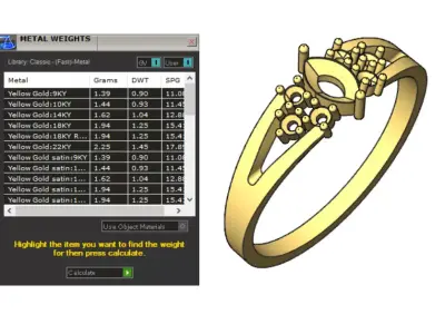 Marquise Couple Ring Set Matching Engagement and Promise Bands 3D print model