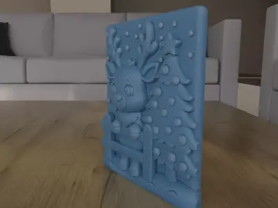 Cute Reindeer Christmas Tree Decor STL 3D print model