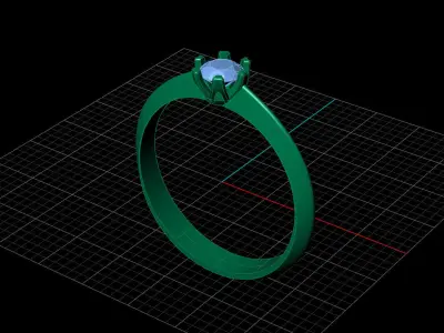 STL 3DM Print Ready Women Diamond Ring Lightweight Printable  3D print model 36