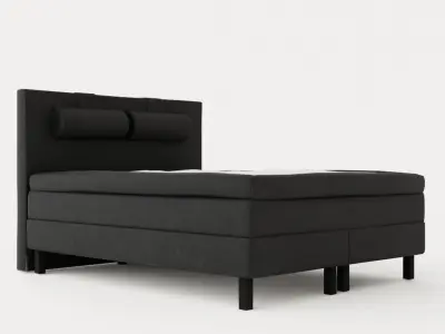 Lucky Continental Bed 160x200mory Black Low-poly 3D model