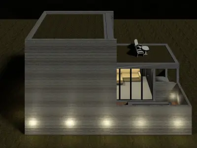 Resort house type B with 3D-printing wall 3D model