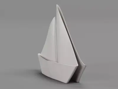 Paper Boat V2 Low-poly 3D model