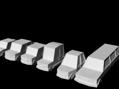 Vehicles Low poly 3D Model without color 3D model