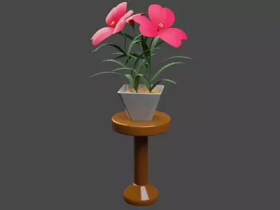 3D flower pot Low-poly 3D model