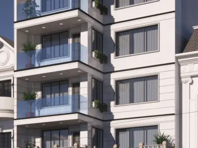 Neoclassical Residential Facade 3D model