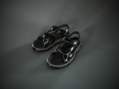 Sport Sandals Low-poly 3D model