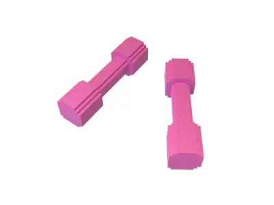 Voxel Style DumbBell v1 003 Low-poly 3D model