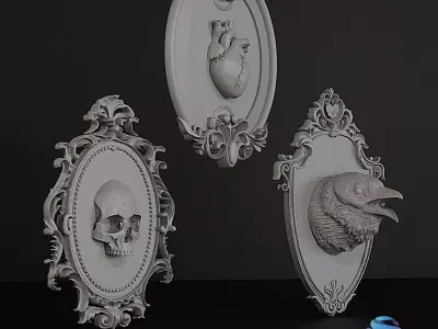 Gothic Wall Frame Set - 20cm STL - Commercial License 3D print model