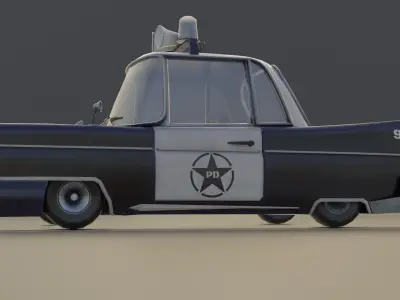 Low Poly Stylized Police Car Low-poly 3D model