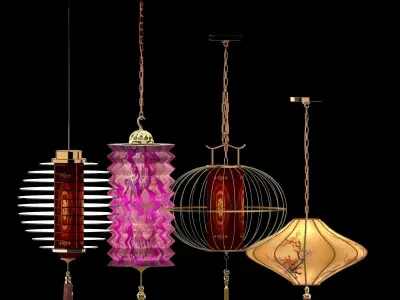 Chinese red lantern  3D model