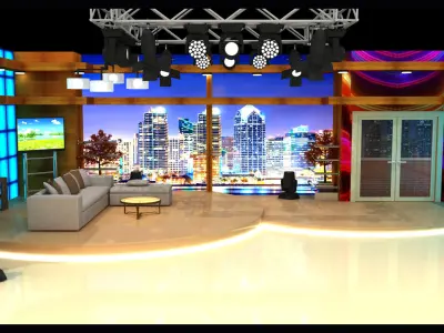 Tv News Program Virtual Studio 001 3D model