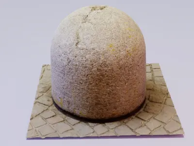 Ultra-realistic concrete road bollards high-poly 3D model