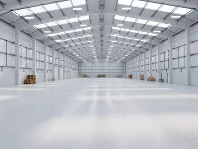 Industrial Warehouse Interior 11b - Textured - UE5 - Blender Low-poly 3D model