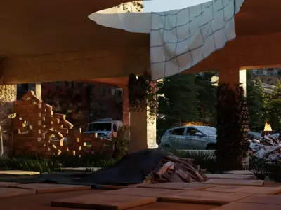 post-apocalyptic city 3D model