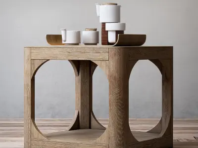 RH Martens square side table 20sq 3D model