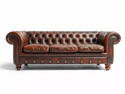 Classic Brown Chesterfield Sofa model pack Low-poly 3D model