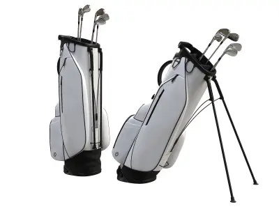 Golf Bag Vessel Player IV Pro White Low-poly 3D model
