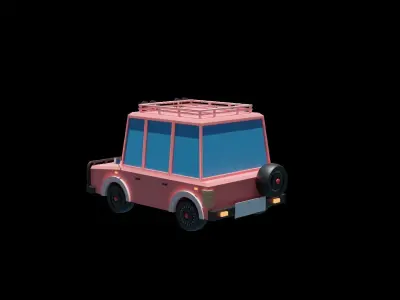 low poly car rig 3D model