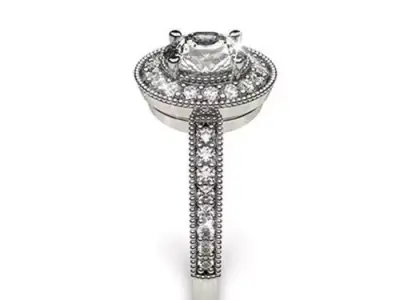 Round diamond engagement ring 3D print model order