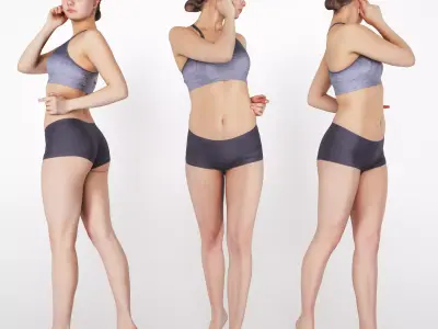 Female sport 07 Low-poly 3D model