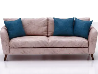 contemporary sofa Low-poly 3D model