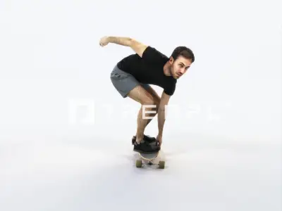 Flow 03C Riding a Skateboard Sports Man Low-poly 3D model