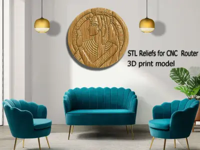 CLEOPATRA Queen STL Reliefs for CNC  Router 3D print model